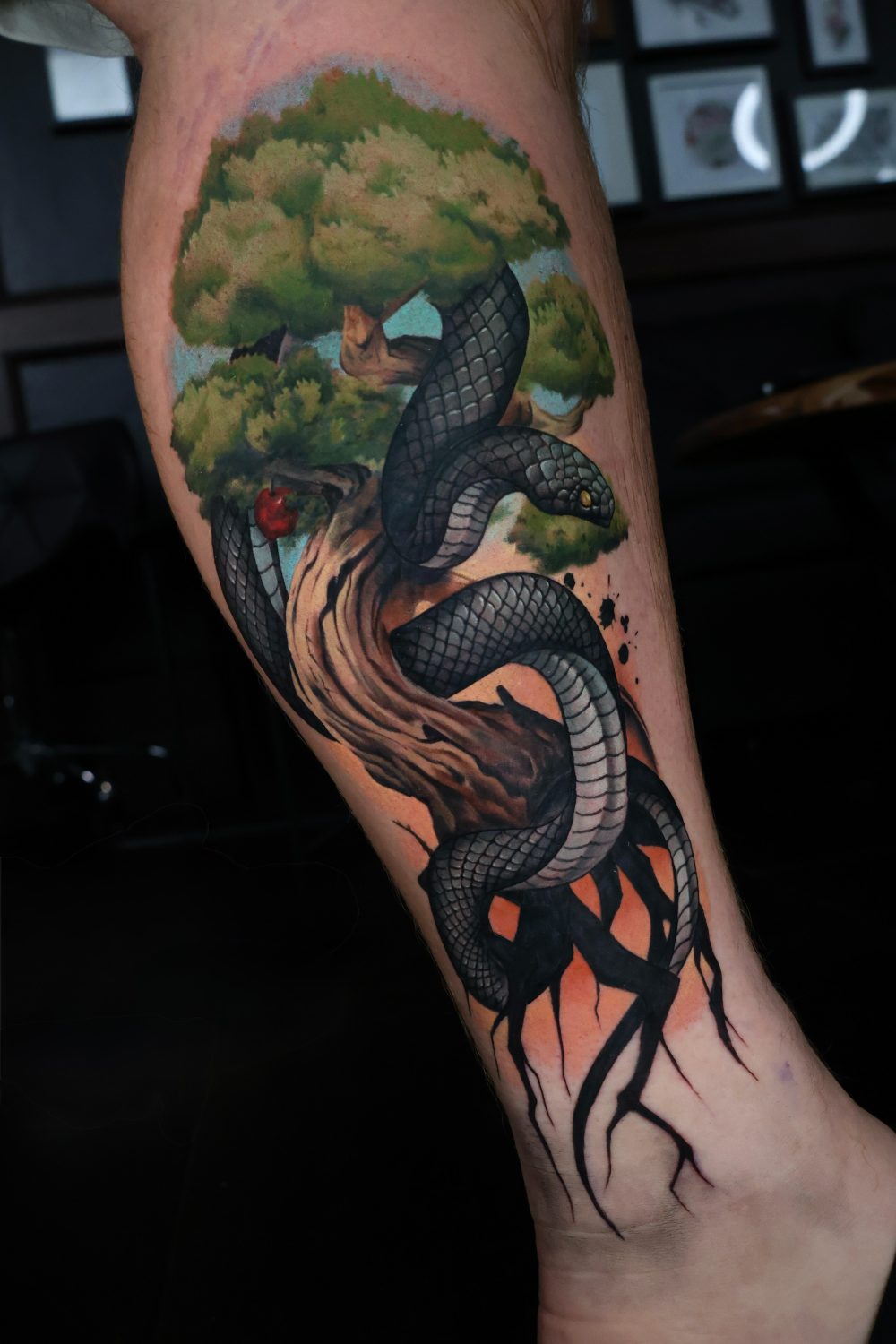 Serpent and tree of knowledge colour realism